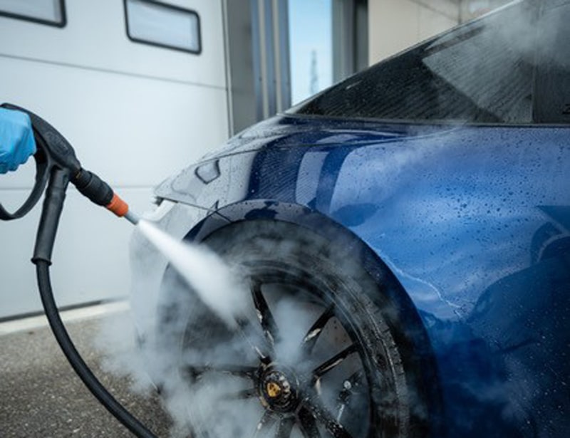 voiture bleu vapeur